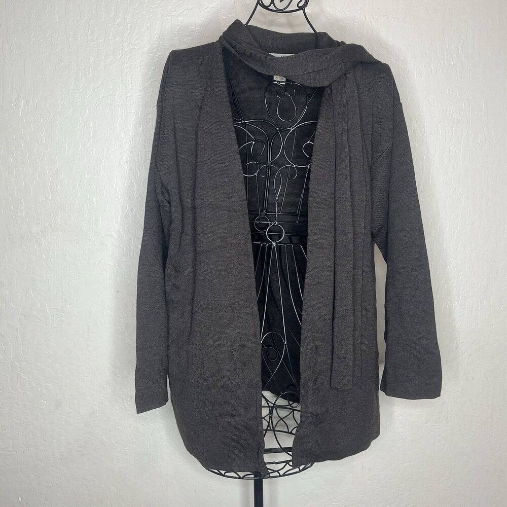 Chiara Marconi Brown Wool Blend Scarf Attached Cardigan Women’s Size M Italy